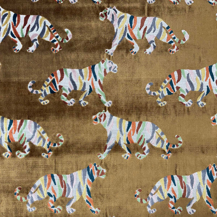 Tigress Caramel by Magnolia Designer Fabric - 44% Viscose, 29% Cotton, 27% Poly India 30000 Horizontal: 14 and Vertical: 25 54 - Swanky Fabrics -