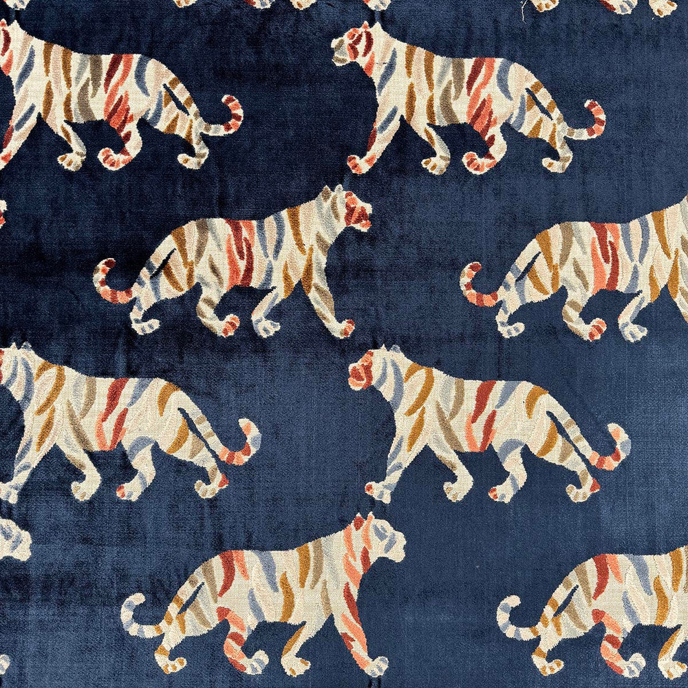 Tigress Midnight by Magnolia Designer Fabric - 44% Viscose, 29% Cotton, 27% Poly India 30000 Horizontal: 14 and Vertical: 25 54 - Swanky Fabrics -