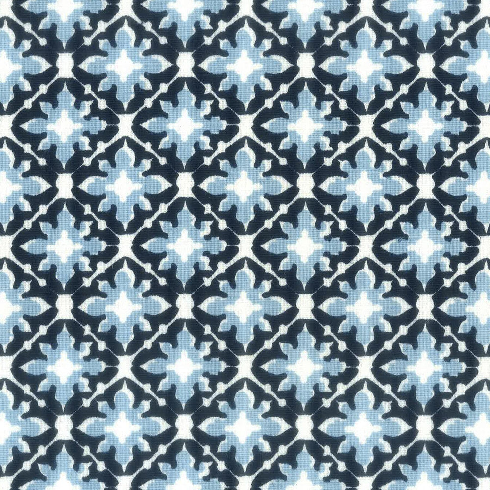 Tile 3 Navy by Aoc Fabric Aoc Fabric Tile 3 NavyFabric LA BELLA VITA USA </p><p>Repeat: H: 2.250, V: 2.250 54 in - Fabric Carolina -