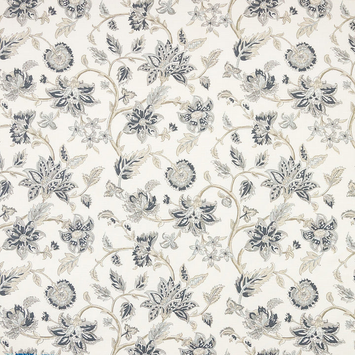 Tiru Vine Charcoal by Kravet Basics Designer Fabric CEYLON COTTON - 100% Pakistan MEDIUM Horizontal: 27 and Vertical: 27 54 - Swanky Fabrics -