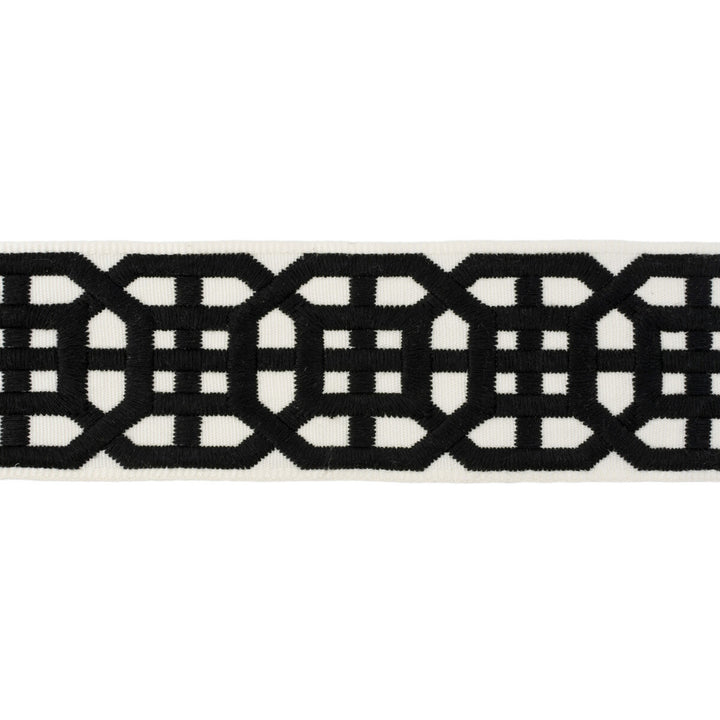 Avignon Tape Black by Lee Jofa Designer Trim SUZANNE KASLER COLLECTION II RAYON - 63.6%;POLYESTER - 36.4% India - Horizontal: 2.4 and Vertical: 3.6 2.5 - Swanky Fabrics -