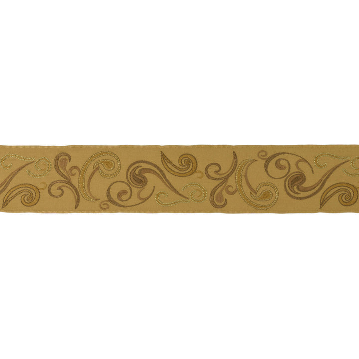 Noble Border Gold by Groundworks Designer Trim MARY FISHER POLYESTER - 90%;METALLIC - 10% India LIGHT Horizontal: 4.92 and Vertical: 23.62 4.75 - Swanky Fabrics -
