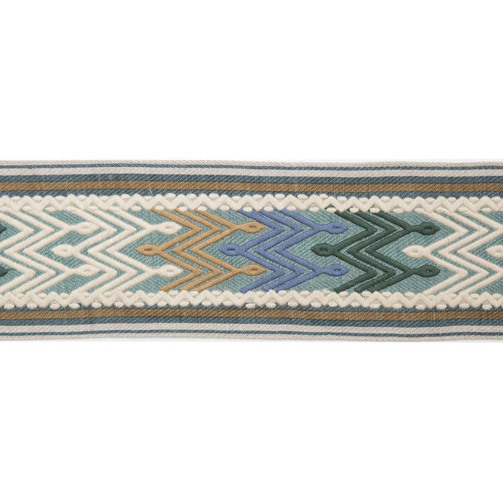 Tana Tape Lagoon/Teal by Lee Jofa Designer Trim MERKATO LINEN - 90%;SPUN POLYESTER - 10% India Horizontal: 5.0038 and Vertical: 11.80818 5.0038 - Swanky Fabrics -