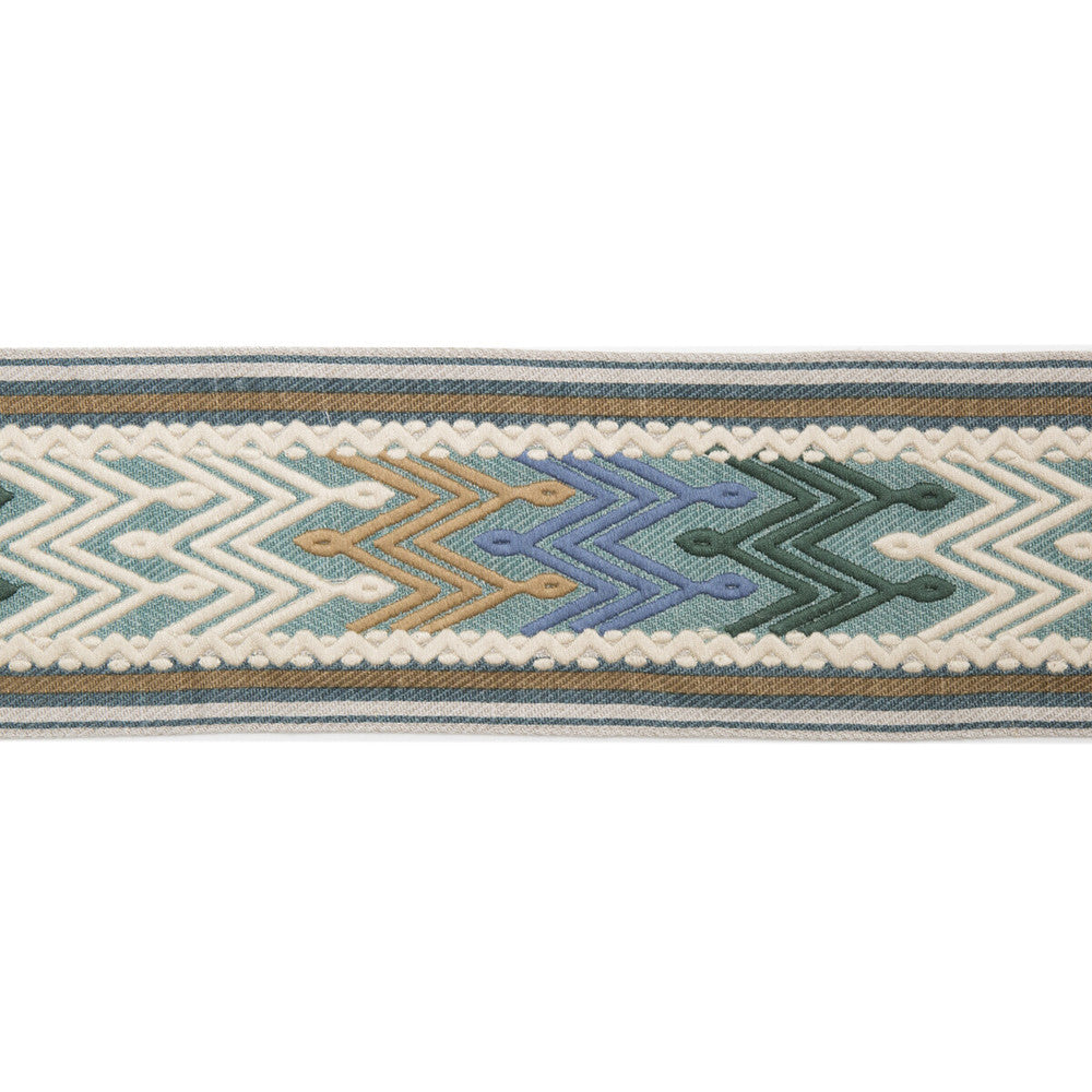 Tana Tape Lagoon/Teal by Lee Jofa Designer Trim MERKATO LINEN - 90%;SPUN POLYESTER - 10% India - Horizontal: 5.0038 and Vertical: 11.80818 5.0038 - Swanky Fabrics -