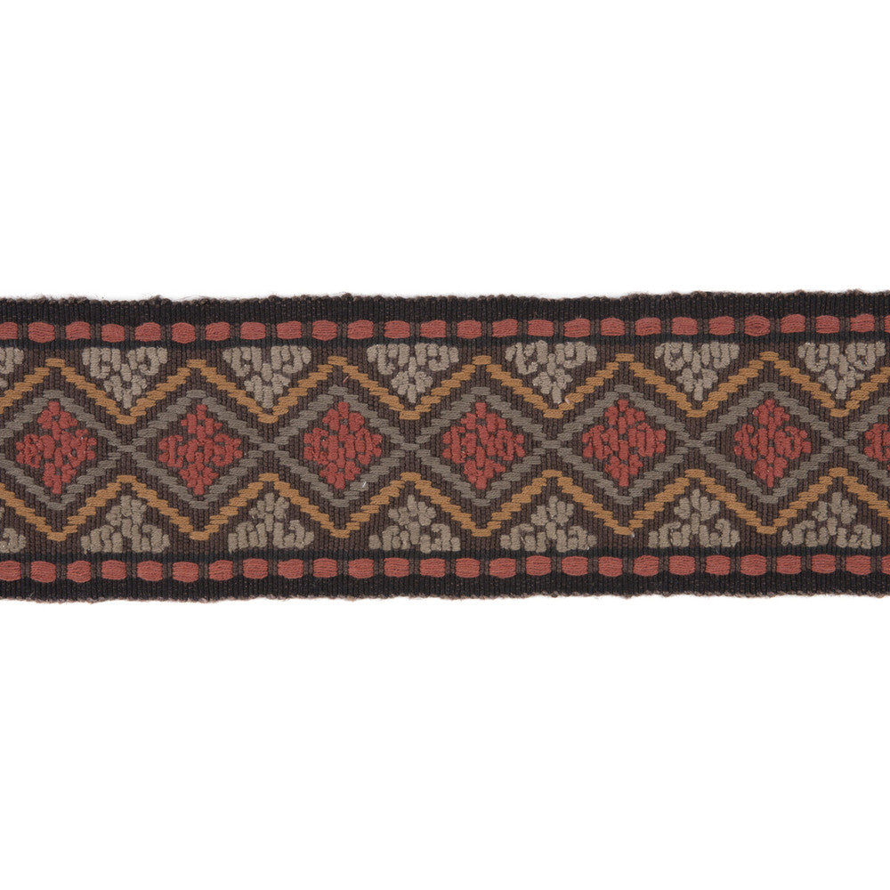 Erta Ale Tape Rouge/Cocoa by Lee Jofa Designer Trim MERKATO COTTON - 80%;JUTE - 20% India - Horizontal: 4.00304 and Vertical: 2.10002 4.00304 - Swanky Fabrics -