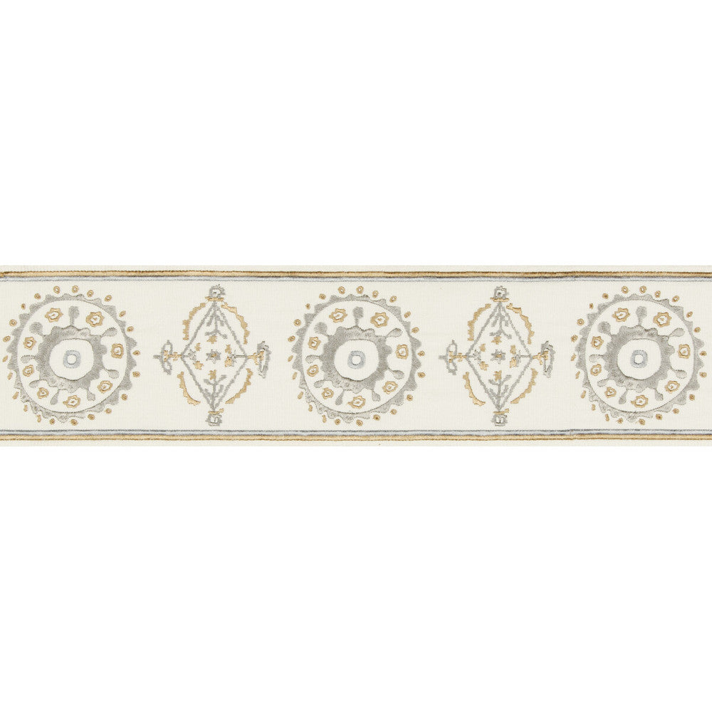Belles Tape Grey/Beige by Lee Jofa Designer Trim SUZANNE KASLER THE RIVIERA COLLECTION POLYESTER - 57%;RAYON - 43% India - Horizontal: 4.52 and Vertical: 7.87 4.52 - Swanky Fabrics -