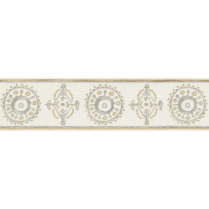 Belles Tape Grey/Beige by Lee Jofa Designer Trim SUZANNE KASLER THE RIVIERA COLLECTION POLYESTER - 57%;RAYON - 43% India Horizontal: 4.52 and Vertical: 7.87 4.52 - Swanky Fabrics -