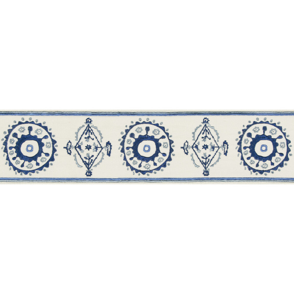 Belles Tape Blue/Navy by Lee Jofa Designer Trim SUZANNE KASLER THE RIVIERA COLLECTION POLYESTER - 57%;RAYON - 43% India - Horizontal: 4.52 and Vertical: 7.87 4.52 - Swanky Fabrics -