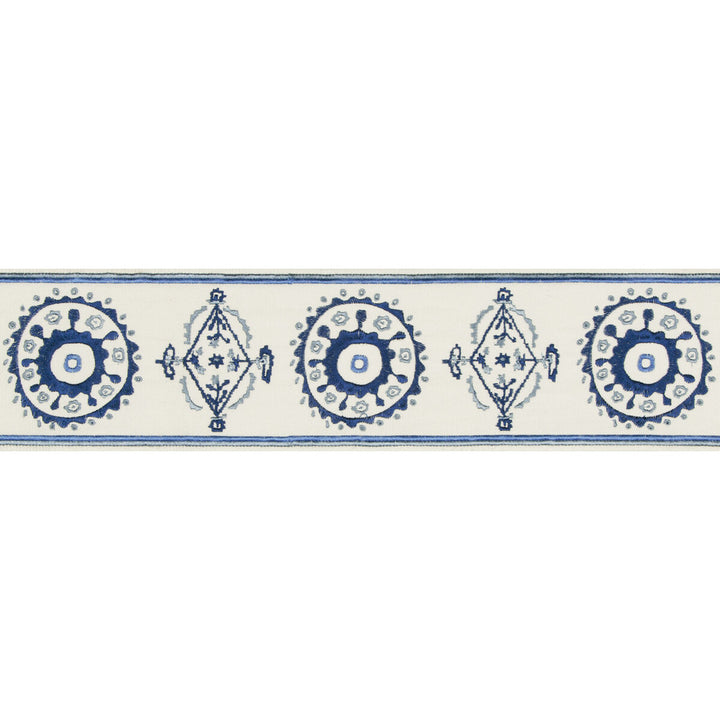 Belles Tape Blue/Navy by Lee Jofa Designer Trim SUZANNE KASLER THE RIVIERA COLLECTION POLYESTER - 57%;RAYON - 43% India - Horizontal: 4.52 and Vertical: 7.87 4.52 - Swanky Fabrics -