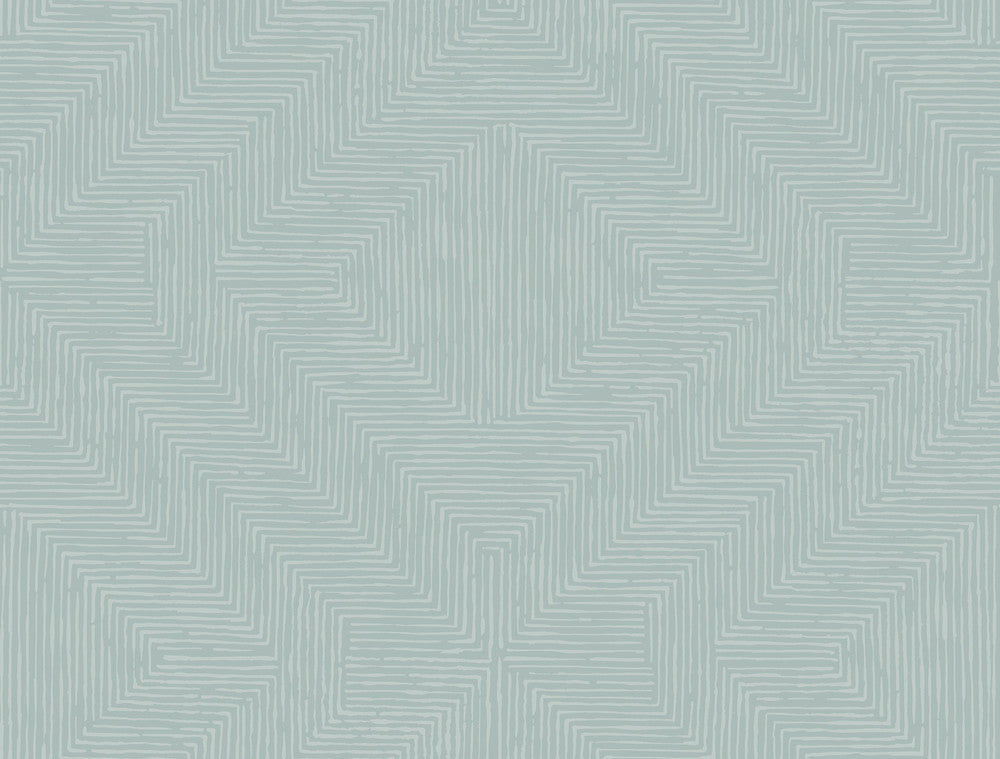 Diamond Channel Green Wallpaper by York Wallcoverings Designer Handpainted Traditionals Covers about 60.8 square feet 27-in by 27-ft long roll Prepasted 20.5 - Swanky Fabrics -