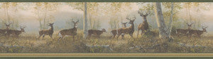 Storrie Green Deer Wallpaper by Chesapeake Designer