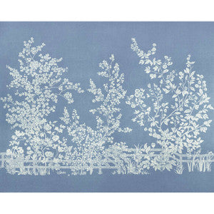 Villa Garden Mural - Set Navy TM10856 4 Panel Set by Thibaut Designer Wallpaper