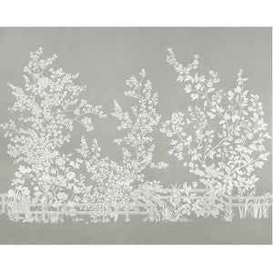 Villa Garden Mural - Set Charcoal TM10857 4 Panel Set by Thibaut Designer Wallpaper
