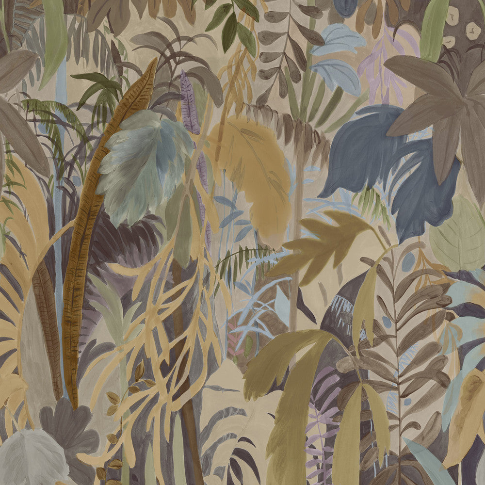 Rainforest Mural Neutral on Metallic TM15854  by Thibaut Wallpaper Thibaut Wallpaper Rainforest Mural Neutral on Metallic TM15854 Wallpaper ISLANDER Non Woven 3 Panel Mural Set  U.S.A </p><p>Repeat: H: , V: 108 in  (274.32 cm) - Fabric Carolina -