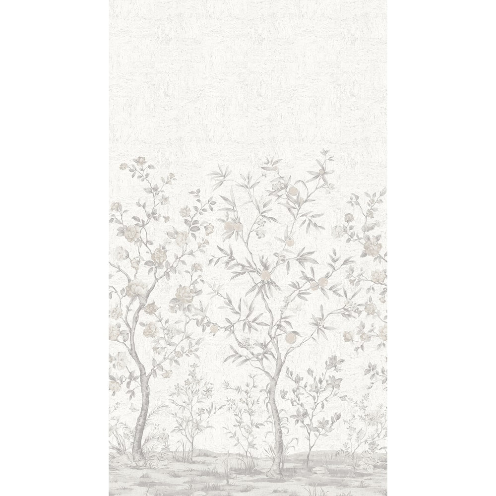 Indira Mural 3 Panel Set Grey TM4513 by Thibaut Designer Wallpaper