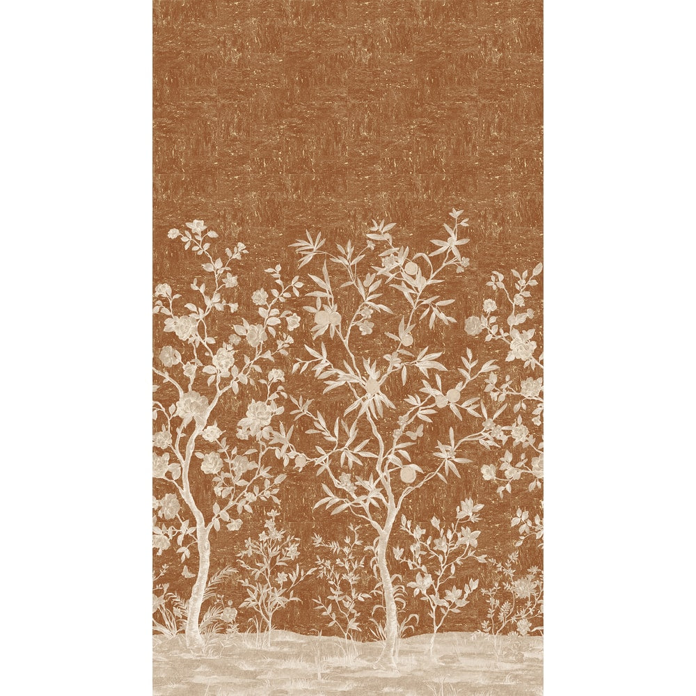 Indira Mural 3 Panel Set Umber TM4517 by Thibaut Designer Wallpaper