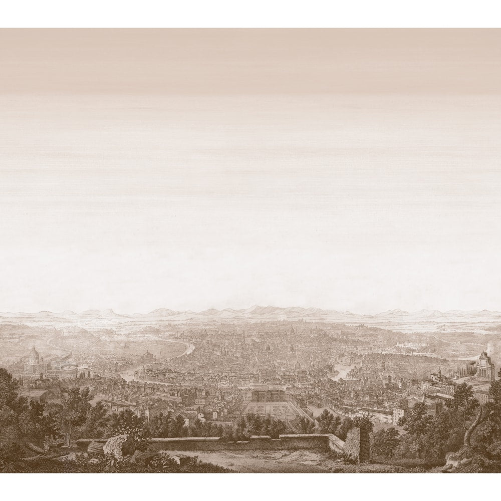 Roma Mural 6 Panel Set Brown TM4538 by Thibaut Designer Wallpaper