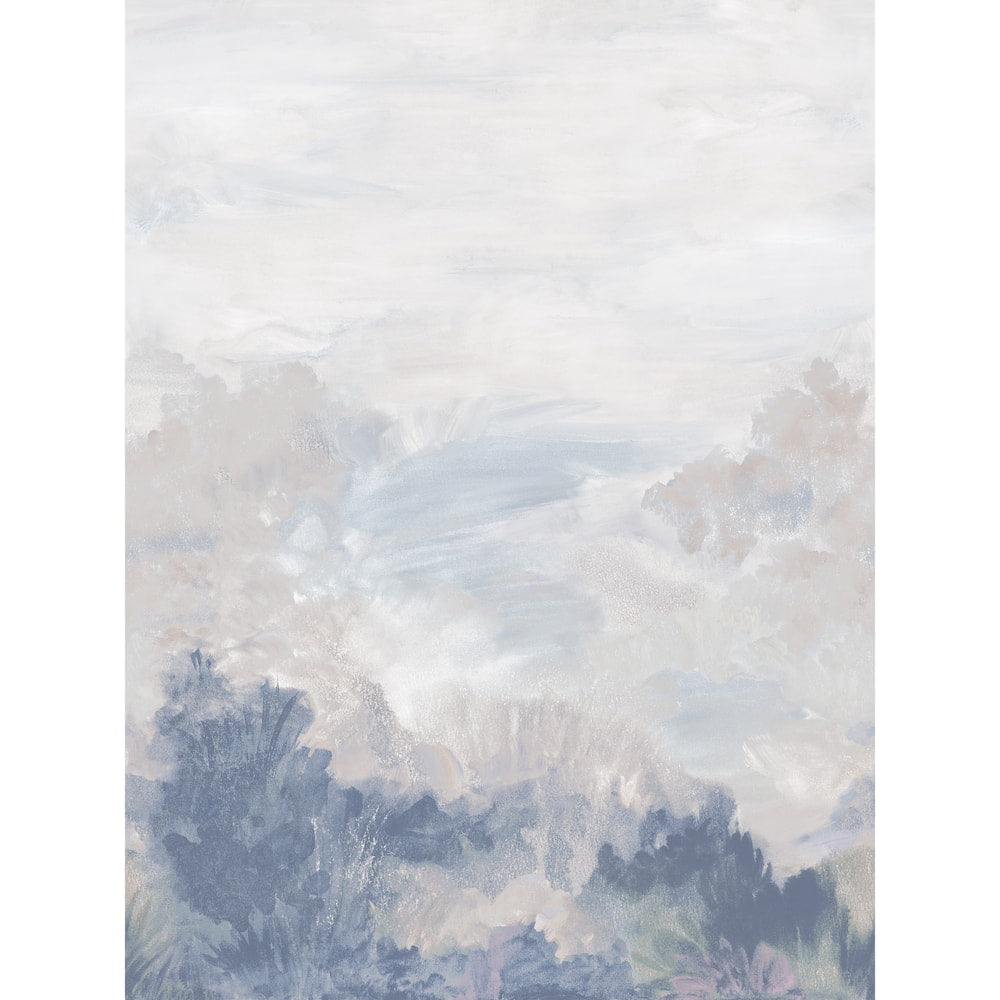 Twilight Mural 4 Panel Set Slate on Pearl TM4541 by Thibaut Designer Wallpaper