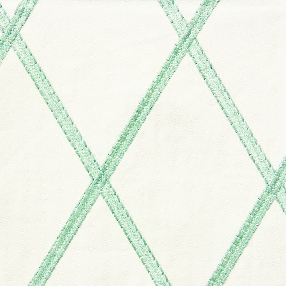 Tolozan 2 Seacrest by Stout Designer Fabric Rainbow Library Aquamarine/Seacrest 100% Cotton Viscose Embroidery INDIA WYZENBEEK 50 000 DOUBLE RUB WEAR TEST (HEAVY DUTY) Horizontal: 4.5 and Vertical: 7.5 51 in - Swanky Fabrics -