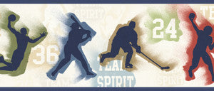 Glavine Cream Sports Figures Toss Wallpaper by Chesapeake Designer
