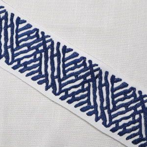 Trelli Emb Tape Marine by Magnolia Designer Fabric