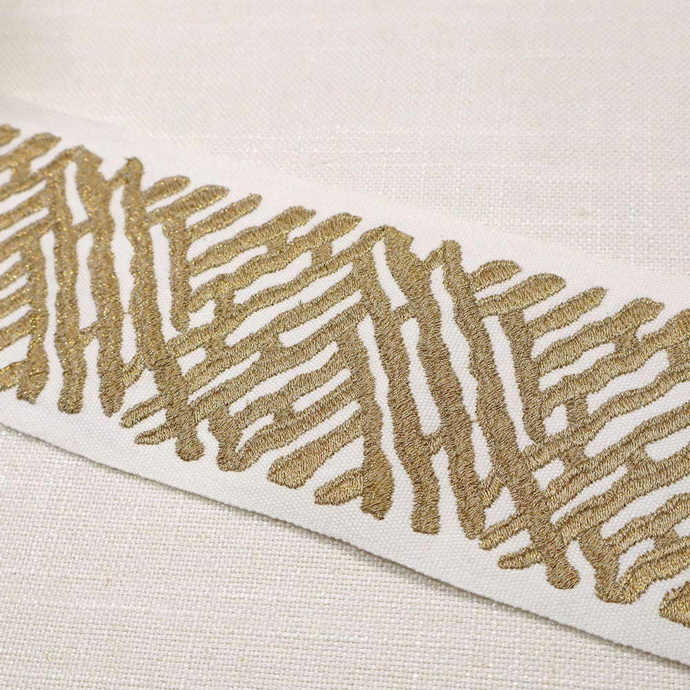 Trelli Emb Tape Nugget by Magnolia Designer Trim - 100% Cotton, Emb-Lurex India Horizontal: and Vertical: 4 - Swanky Fabrics -
