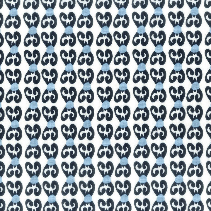 Trinket 3 Navy by Aoc Designer Fabric LA BELLA VITA 50%COT 50%LIN USA CATB 117-2013 Horizontal: 1.5 and Vertical: 2 54 in - Swanky Fabrics -