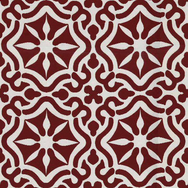 Tilework 14 Poppy by SolarShade Designer Fabric 100% Solution Dyed Polyester CN 20,000 Double Rubs (Wyzenbeek) </p><p>Repeat: Horizontal: 7.25 in. (18.4 cm) up the roll and Vertical: 7.37 in. (18.7 cm) across the roll 54 in. (137 cm) - Swanky Fabrics -