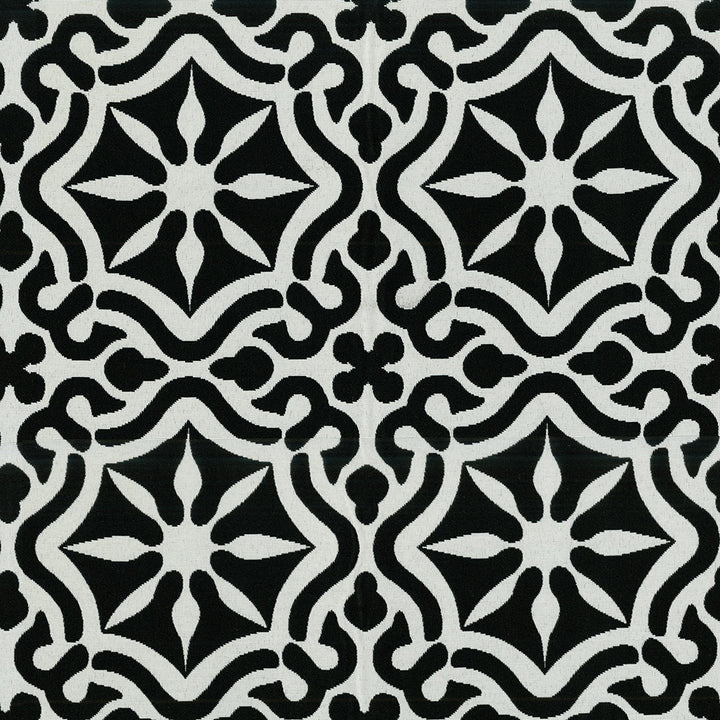 Tilework 909 Midnight by SolarShade Designer Fabric 100% Solution Dyed Polyester CN 20,000 Double Rubs (Wyzenbeek) </p><p>Repeat: Horizontal: 7.25 in. (18.4 cm) up the roll and Vertical: 7.37 in. (18.7 cm) across the roll 54 in. (137 cm) - Swanky Fabrics -
