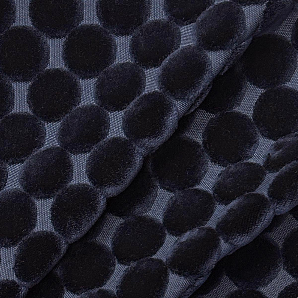 Trodo Navy by Magnolia Designer Fabric - 100% Polyester India 30000 Horizontal: 1.5 and Vertical: 1.75 54 - Swanky Fabrics -