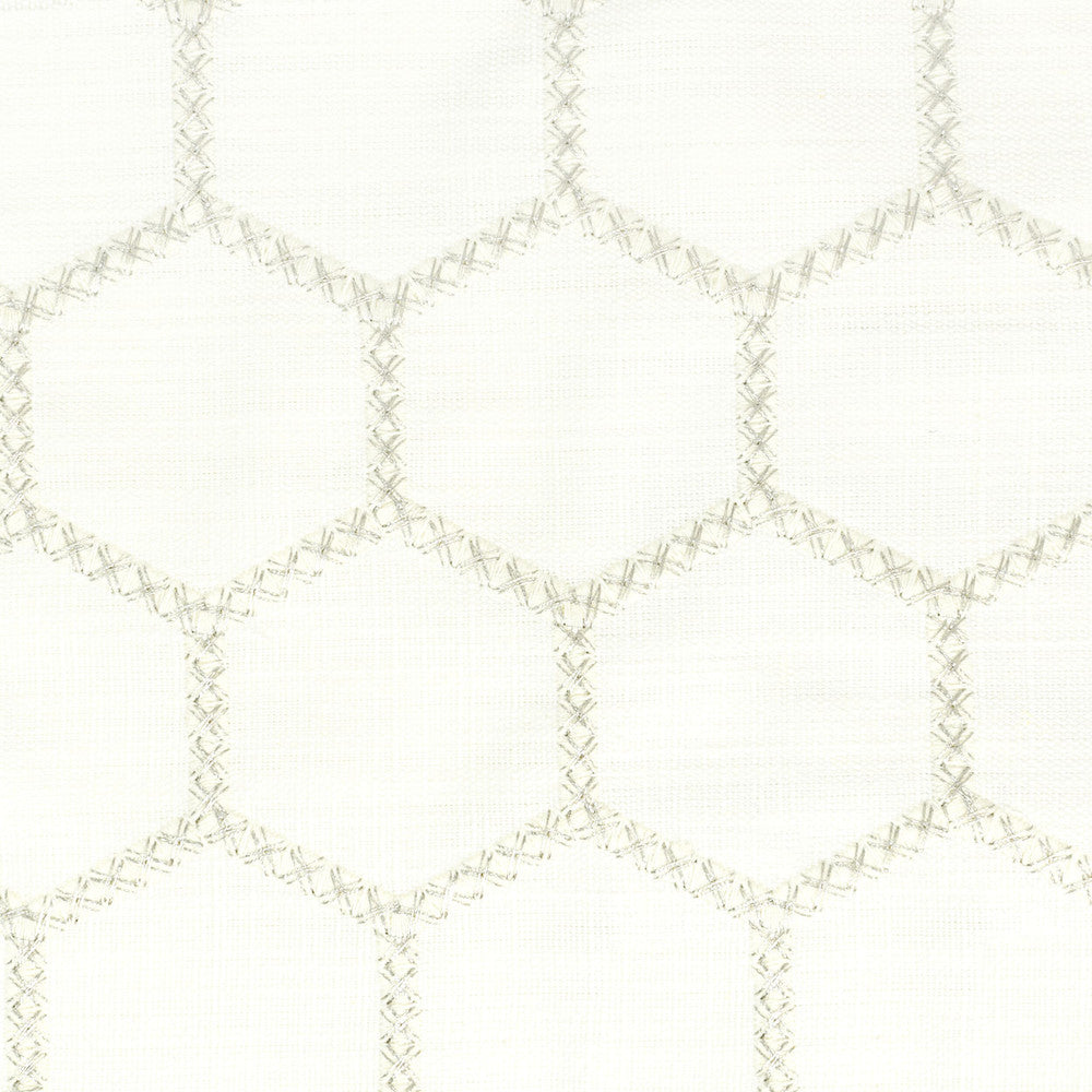 Trooper 1 Porcelain by Stout Designer Fabric COLOR MY WINDOW PEARL/DRIFTWOOD 90%POL 10%LIN INDIA Horizontal: 4.250 and Vertical: 2.500 50.5 in - Swanky Fabrics -