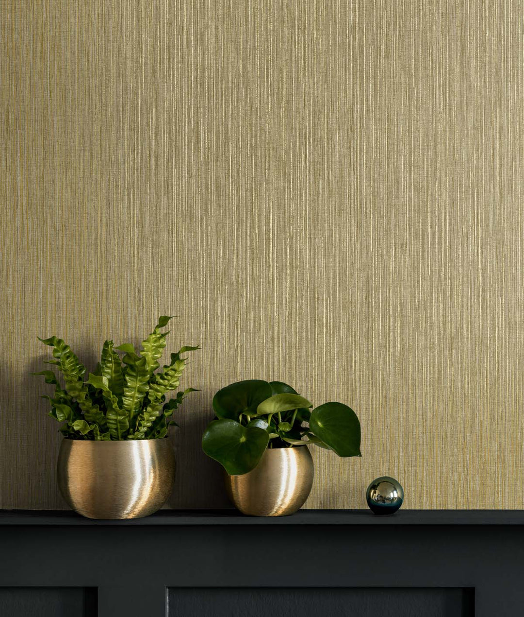 Vertical Stria Antique Gold TS80915 by Seabrook Designs Designer Wallpaper