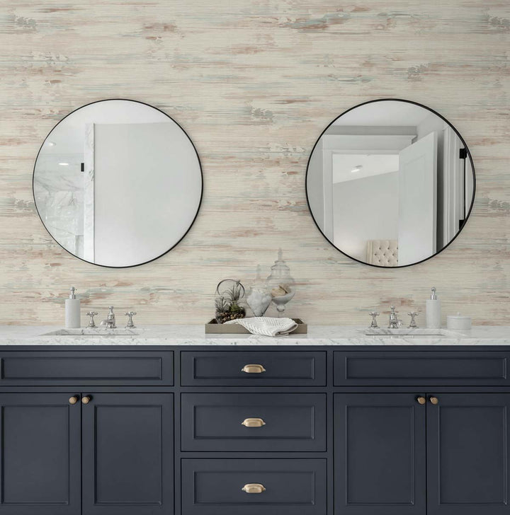 Silk Mistral Rust & Seaside TS81706 by Seabrook Designs Designer Wallpaper