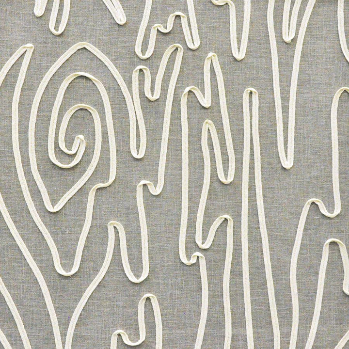 Tether # 412 Pewter by Maxwell Designer Fabric Color Theory-Vol.Vi Flagstone BASE: 52% RECYCLED POLYESTER/48% POLYESTER EMB: 100% COTTON INDIA V-18.5"H-25.25" 55.5" - Swanky Fabrics -