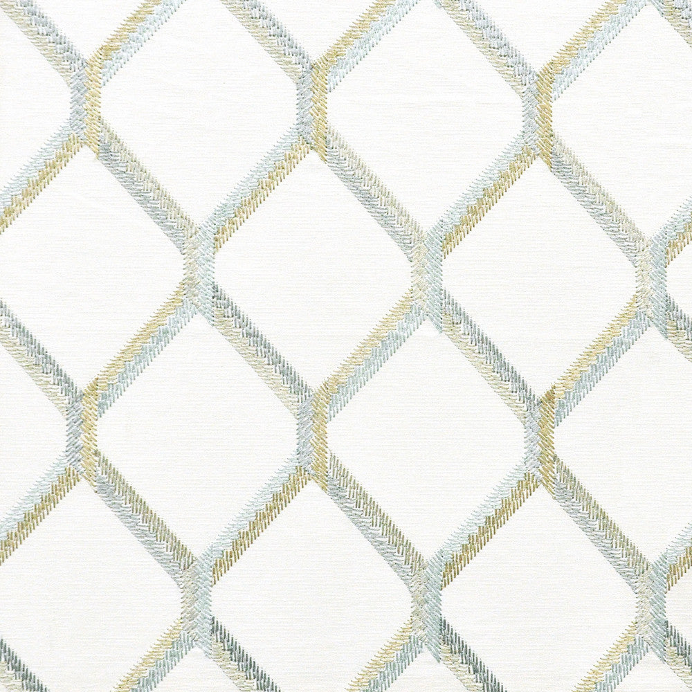 TRELLO 822 HARBOR by Maxwell Designer Fabric COLOR THEORY-VOL.VI ODYSSEY 75% COTTON/25% RAYON INDIA  V-6.25"H-4.35" 54"EMB.52"  - Swanky Fabrics -