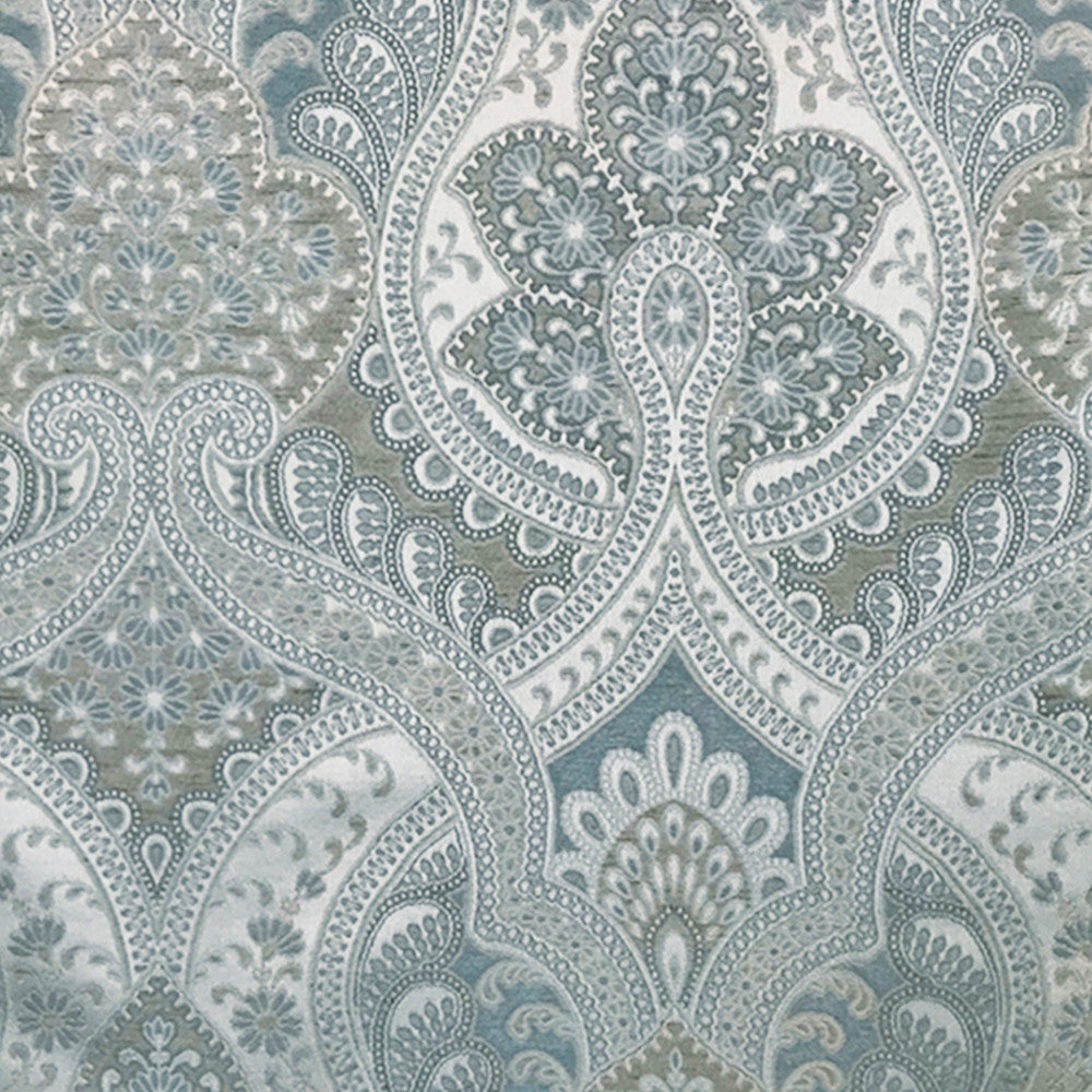 Turnout 61J8001 by JF Designer Fabric Color Concepts Silver Sage 100% Polyester India 15000 Horizontal: 13.625 and Vertical: 25.625 55 - Swanky Fabrics -