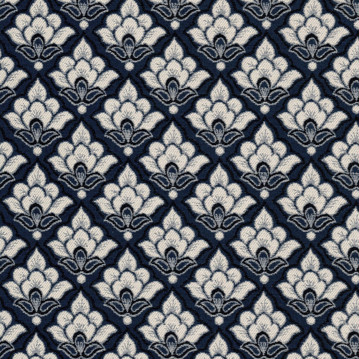 Turret 7 Navy by Stout Fabric Stout Fabric Turret 7 NavyFabric GREAT IMPRESSIONS BLUE/SPA 52%SVI 32%POL 16%COT USA </p><p>Repeat: H: 4.875, V: 4.500 57.5 in - Fabric Carolina -