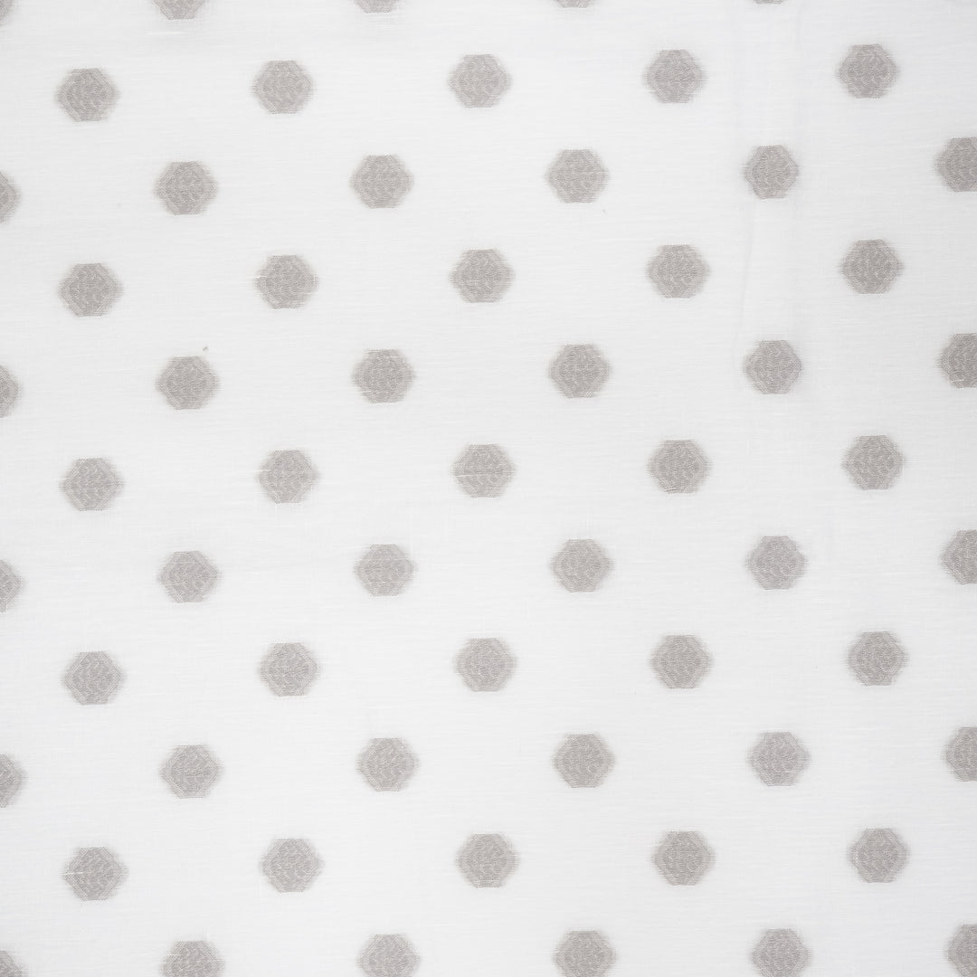 Tybee # 302 Ash by Maxwell Designer Fabric Sheer Escape 100% POLYESTER TURKEY V-2.9" H-2.6" 118" - Swanky Fabrics -