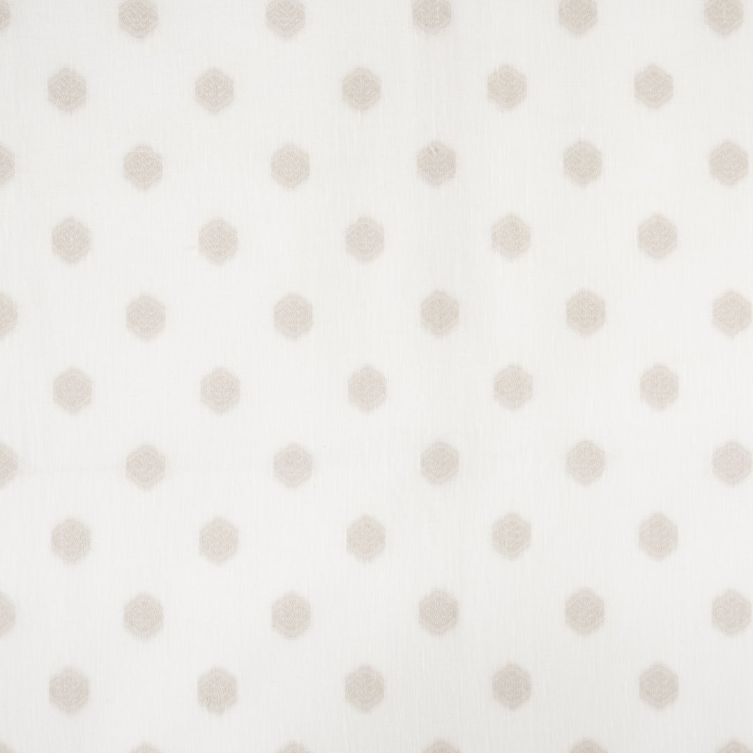 Tybee # 326 Oyster by Maxwell Designer Fabric Sheer Escape 100% POLYESTER TURKEY V-2.9" H-2.6" 118" - Swanky Fabrics -