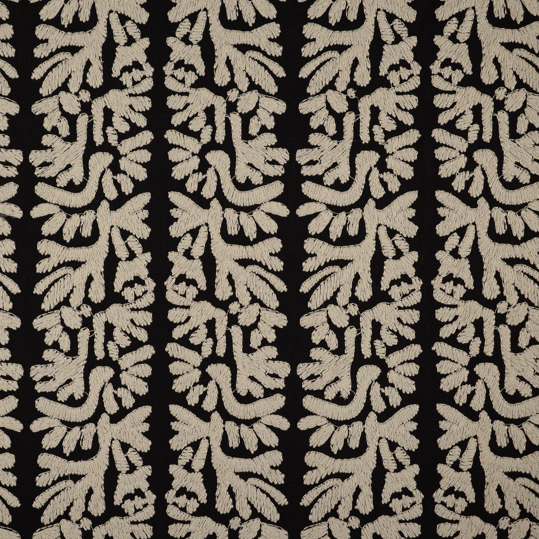 Tilly # 453 Ink by Maxwell Designer Fabric Color Theory-Vol. X Driftwood BASE:52% POLYESTER 48% COTTON EMB:100% COTTON INDIA V-6.3" H-7.9" BASE:53" EMB:52" - Swanky Fabrics -