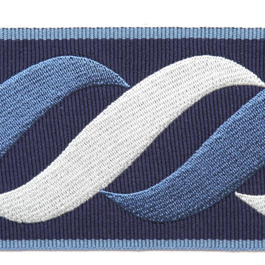 Tromello - Blue by Europatex Designer Fabric Tapes Galore 100% Polyester China See Sample Horizontal: N/A and Vertical: N/A 2.25 inches  - Swanky Fabrics -