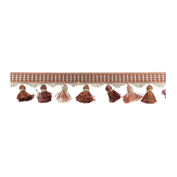 Ulster Tassel Fringe 5 Clay by Stout Trim Stout Trim Ulster Tassel Fringe 5 ClayTrim NEW TRADITIONS TRIM 89%SVI 11%POL CHINA </p><p>Repeat: H: 3.000, V: 0.000 1.5 in - Fabric Carolina -