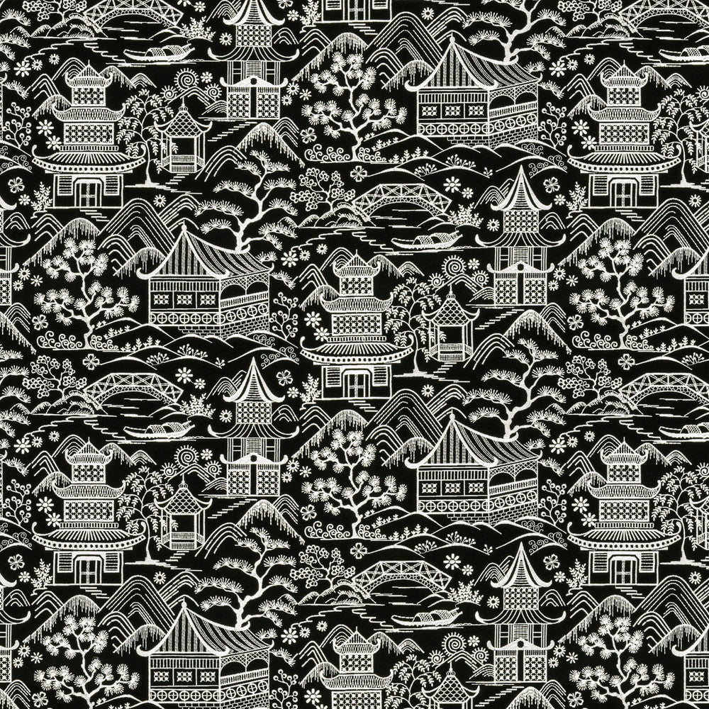 Upsala 2 Black/White by Stout Fabric Stout Fabric Upsala 2 Black/WhiteFabric RAINBOW LIBRARY FOG/COAL INDIA </p><p>Repeat: H: 25.375, V: 17.875 50.75 in - Fabric Carolina -