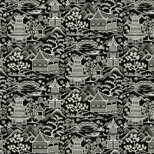 Upsala 2 Black/White by Stout Designer Fabric
