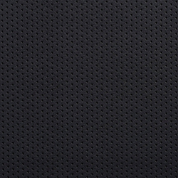 V129 Black Perforated by Charlotte Designer Fabric Value Vinyl 100% Vinyl, 29oz. Lead Free Asia Exceeds 100,000 Wyzenbeek Rubs (Heavy Duty) No Repeat 54 Inches - Swanky Fabrics -