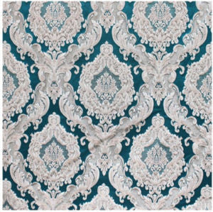 Valencia Peacock by Norbar Designer Fabric SYMPHONY 100% POLYESTER 19"V 14 1/4"H 53 - Swanky Fabrics -