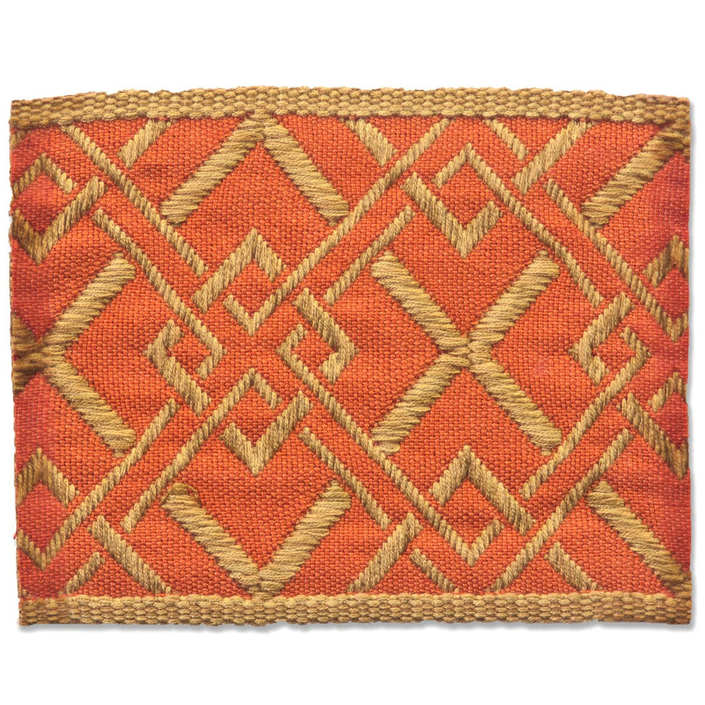 Vanity 2 Clay by Stout Designer Trim NEW WORLD TAPES & BORDERS 100%SVI FRANCE </p><p>Repeat: 0 2.65 in - Swanky Fabrics -