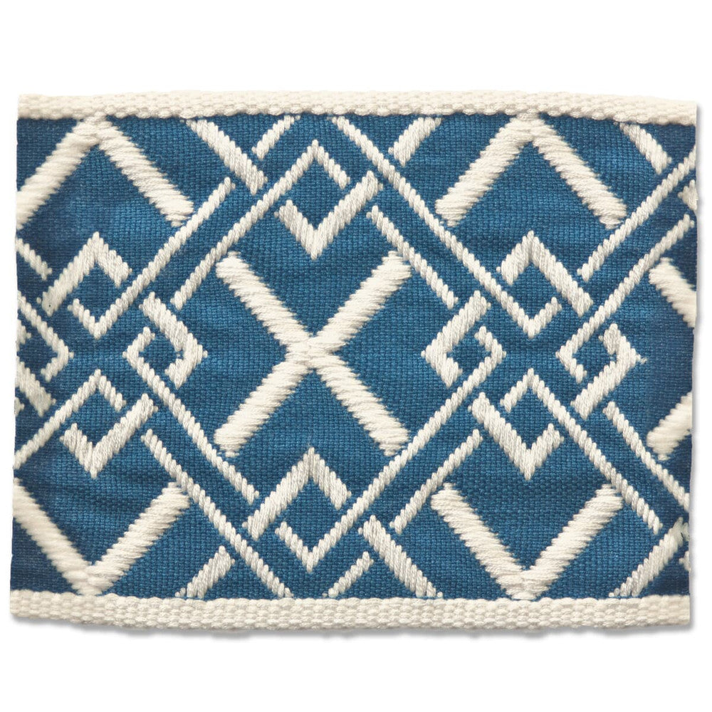 Vanity 5 Bluebird by Stout Designer Trim NEW WORLD TAPES & BORDERS 100%SVI FRANCE Horizontal: 2.125 and Vertical: 0.000 2.65 in - Swanky Fabrics -