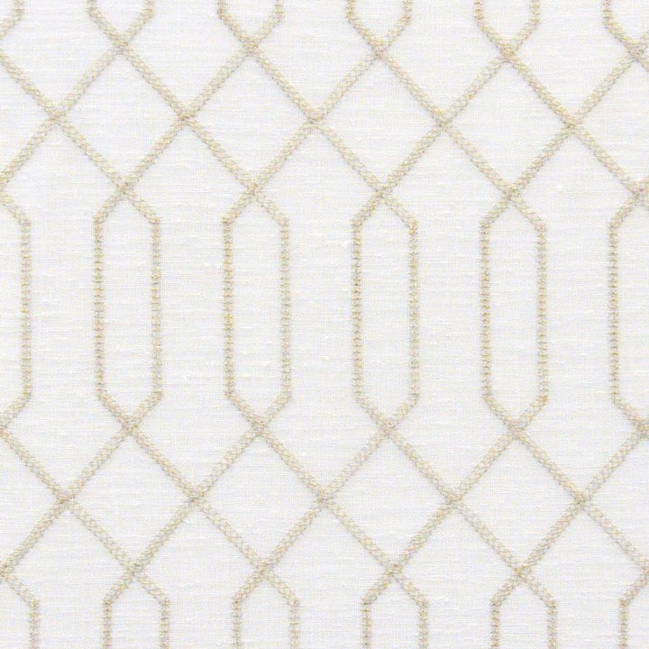 Varanasi # 530 Sand by Maxwell Designer Fabric Sheer Paths 100% POLYESTER TURKEY V-6.1" H-2.1" 118" EMB. WIDTH 110" - Swanky Fabrics -