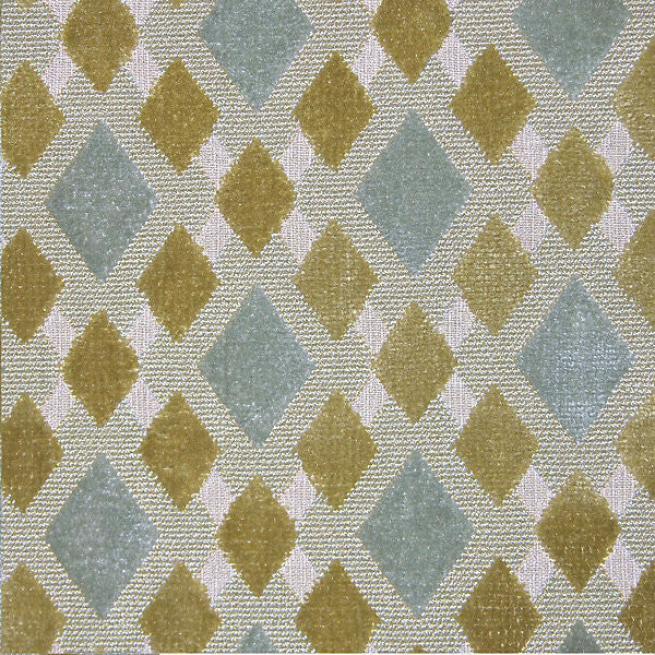 Vivace/Aqua/Chartreuse 2104-002 by Old World Weavers Designer Fabric 83% RAYON 17% POLYESTER BELGIUM MEDIUM DUTY Horizontal: 3.75" and Vertical: 3.5" 54" - Swanky Fabrics -